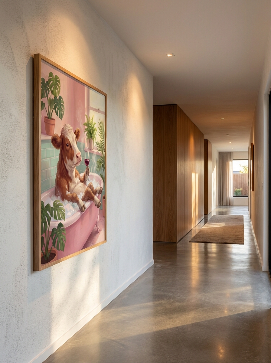 Sanat Dolu Bir Banyo: Ekspresyonist İnek Teması