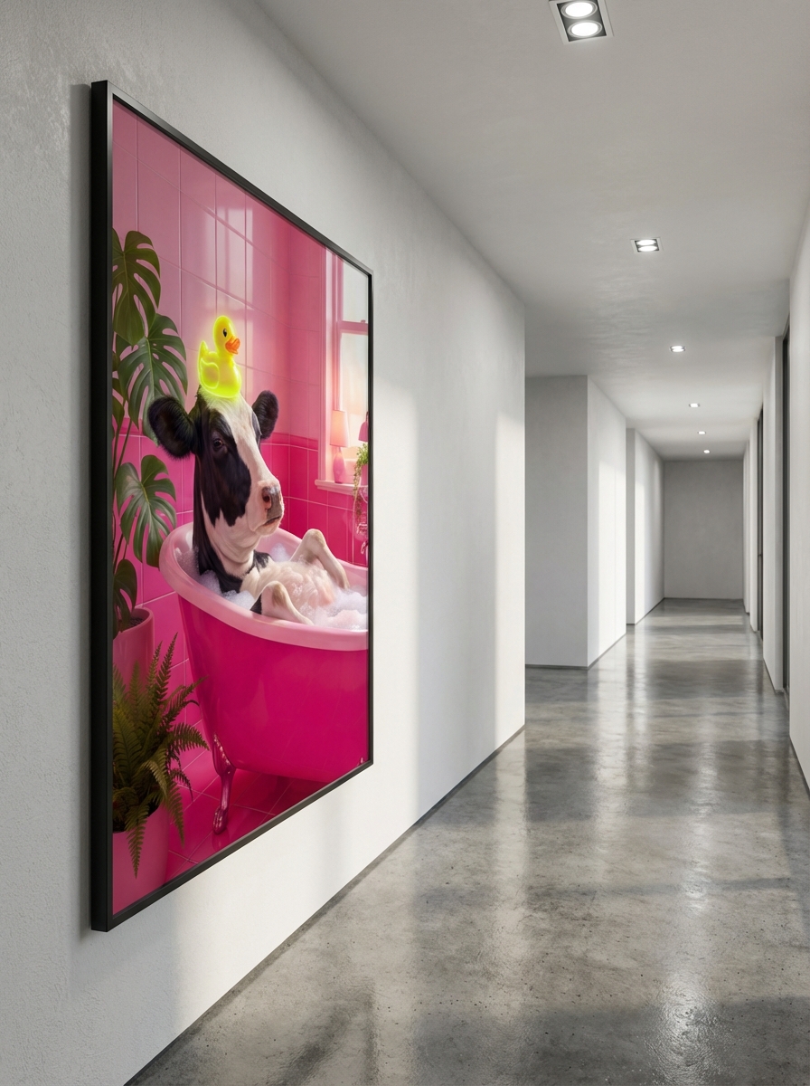 Renkli Sığır Temalı Poster