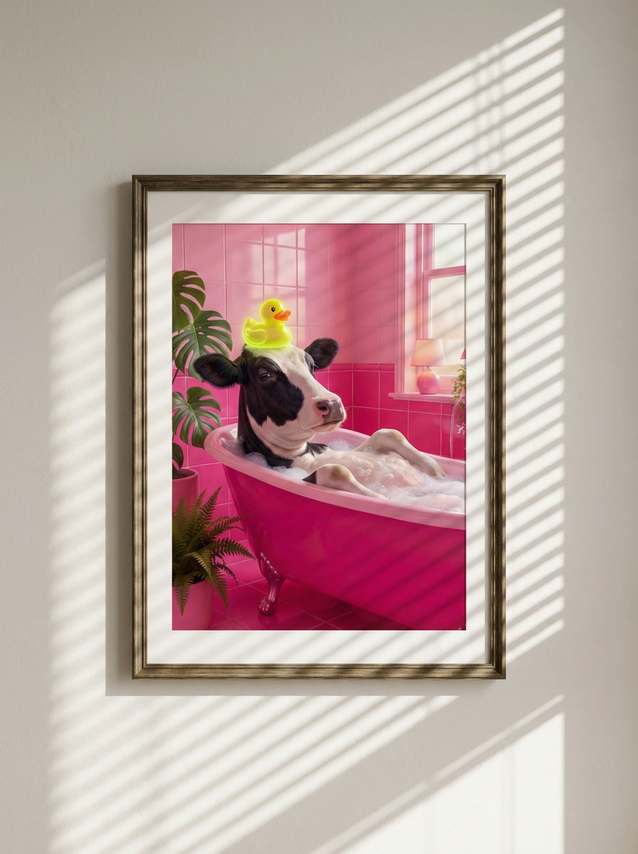 Renkli İnzek ve Şirin Banyo Sanat Duvarı Resmi