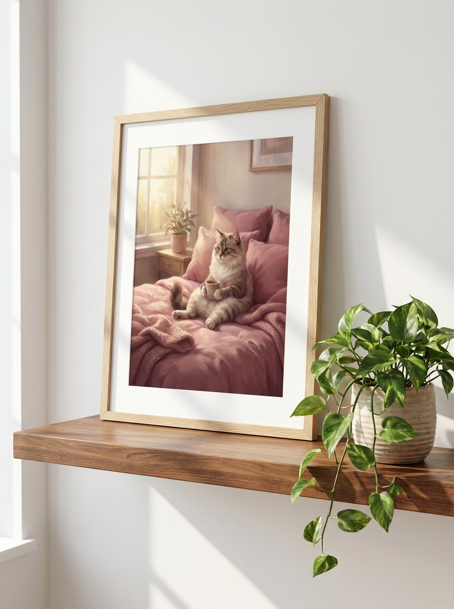 Modern Fluffy Cat Duvar Sanatı