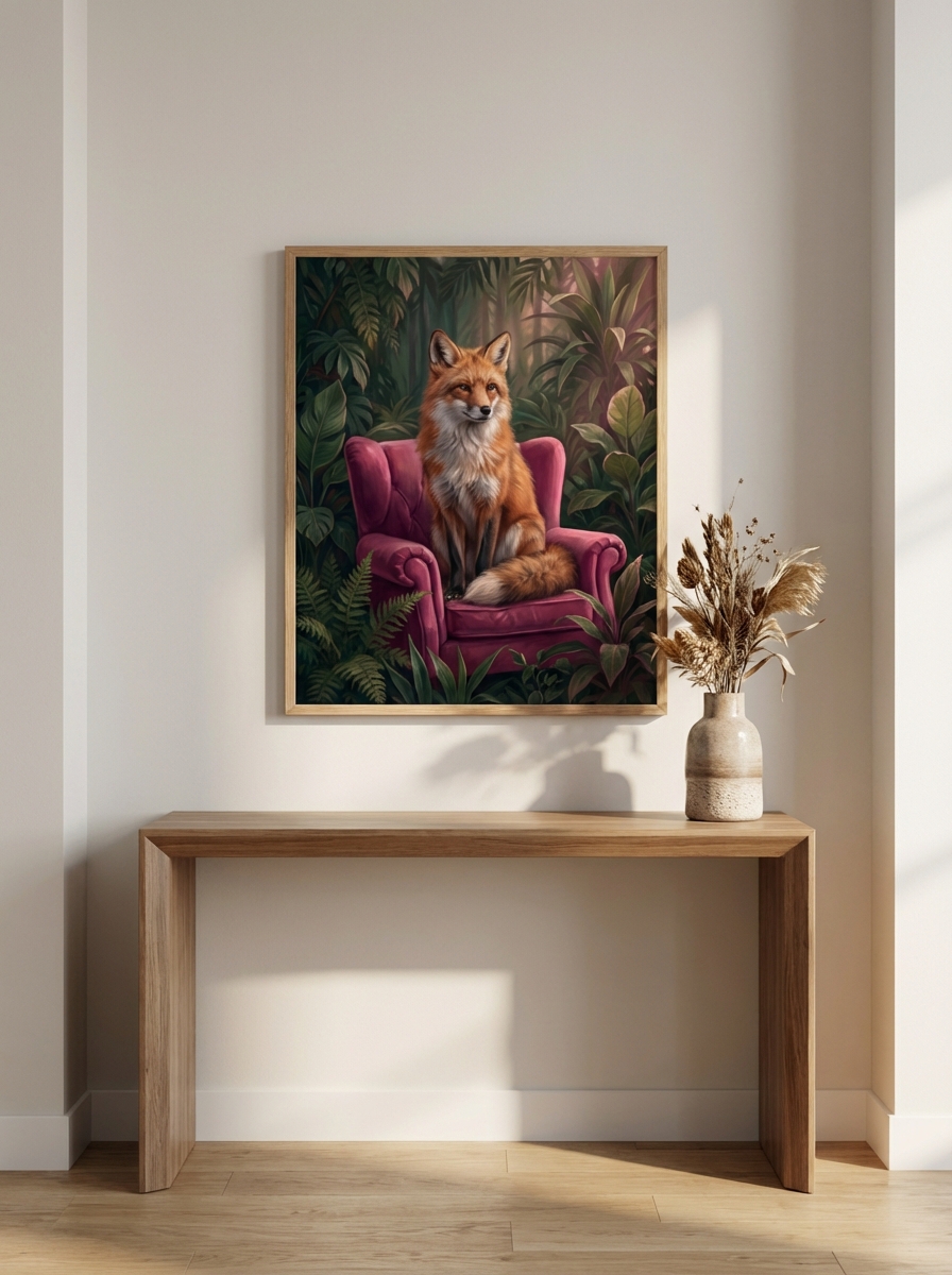 Rustik Tarzda Doğadan Gelen Tazelik: Pembe Koltukta Tilki