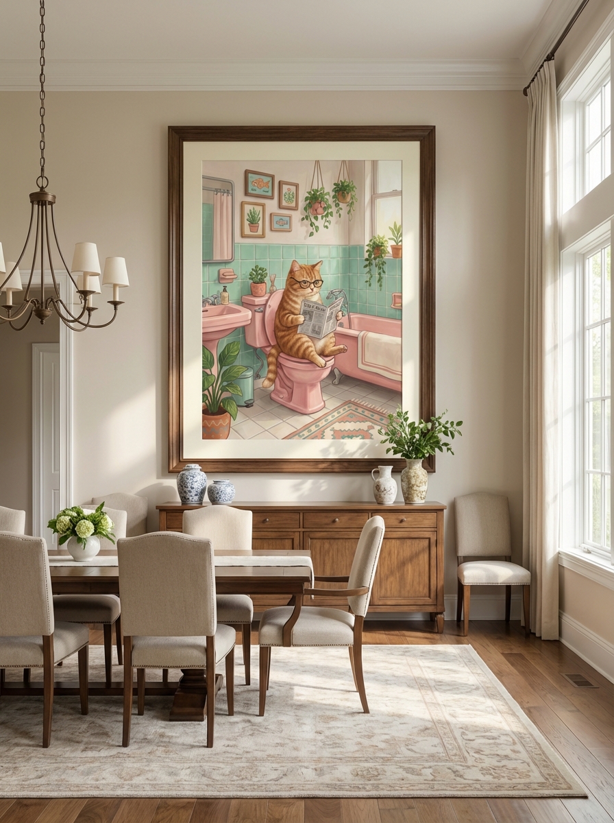 Bright Ginger Cat Duvar Sanatı | Delightful Home Accent