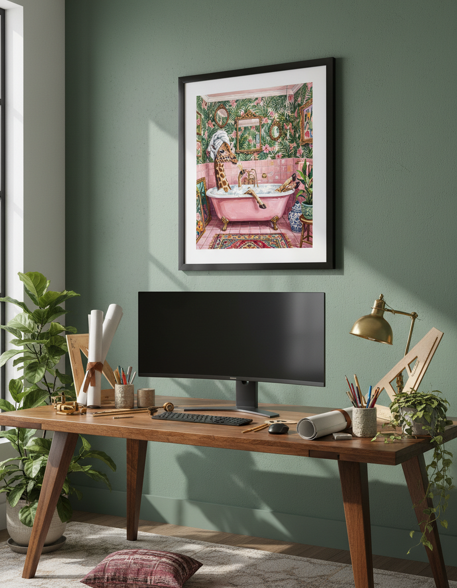 Şık Giraffe Duvar Sanatı ile Evinizi Yenileyin