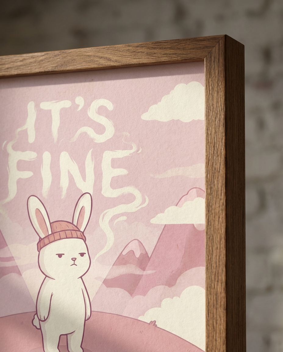 Boho Tarzı İçin Grumpy Bunny Tablosu