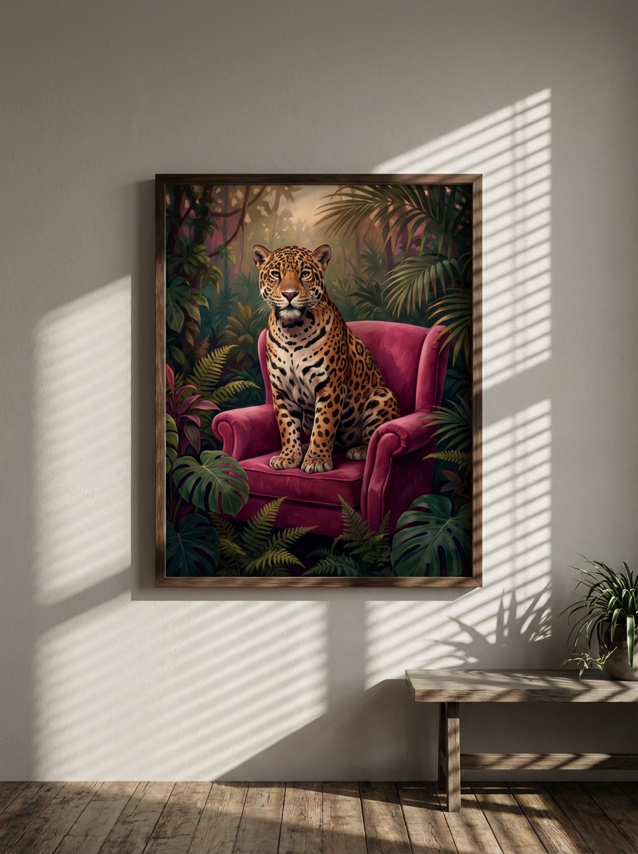 Şıklığın Sembolü: Pembe Koltukta Jaguar Sanatı