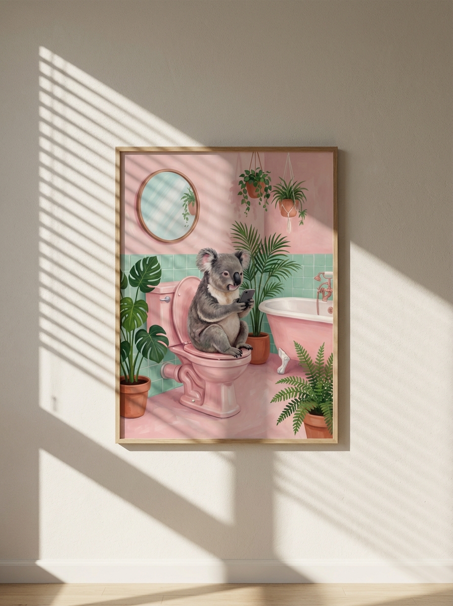 Minimalizmde Aşk: Pembenin Keyfi ile Koala Duvar Sanatı