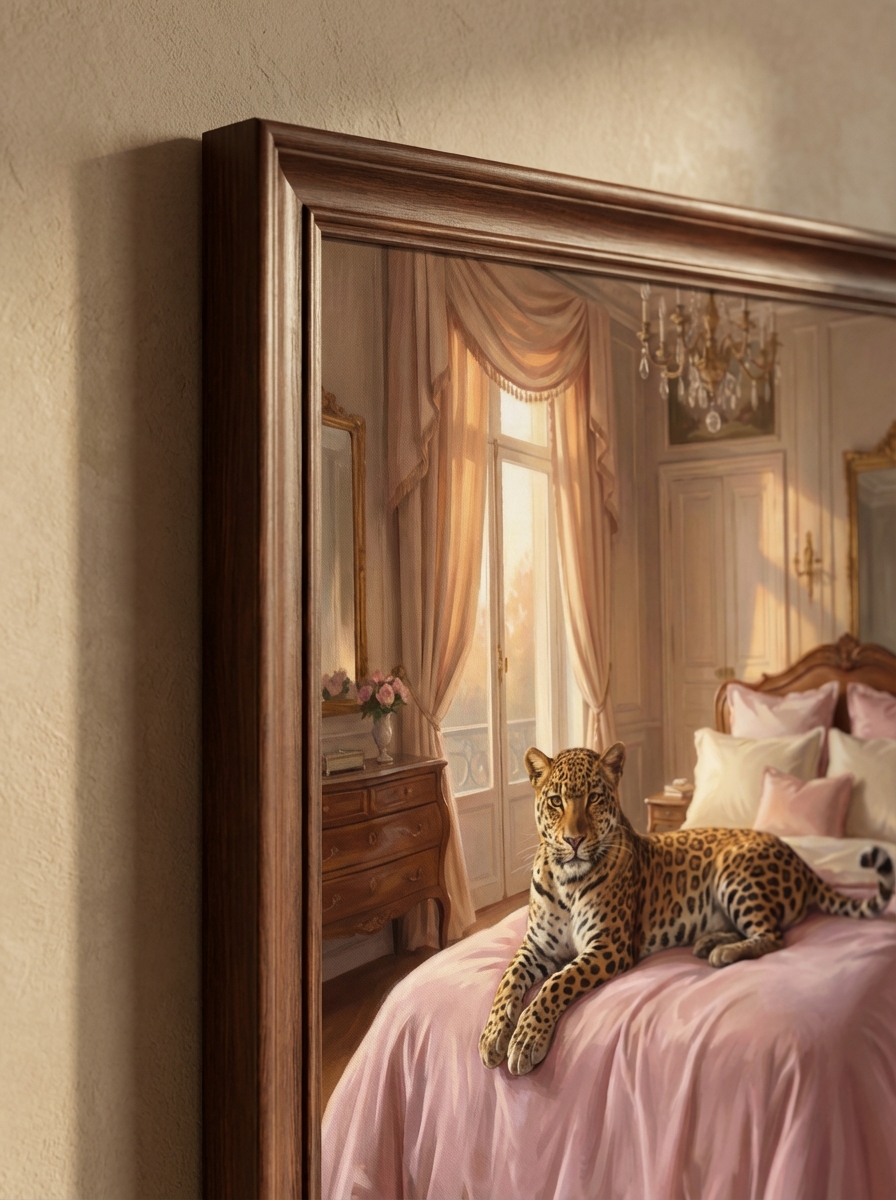 Leopard on Bed Duvar Sanatı - Timeless Artwork
