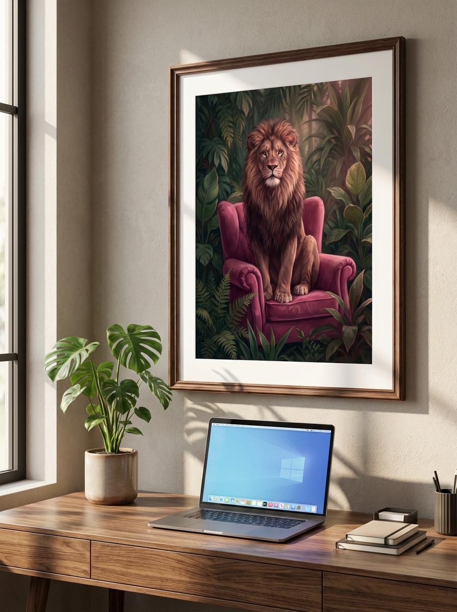 Boho Tarzında Renkli ve Eğlenceli Aslan Sanatı