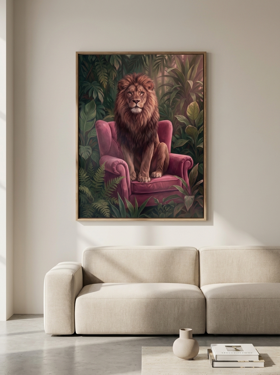 Banyoya Neşe Katacak Aslan Tablosu