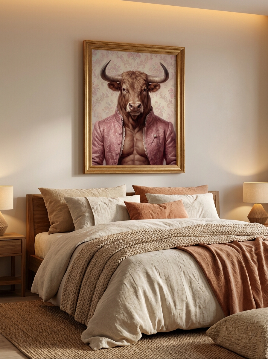 Musküler Boğa Duvar Sanatı - Güç ve İhtişam