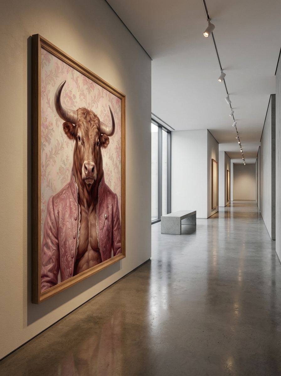 Custom Muscular Bull Duvar Sanatı - Make It Yours!