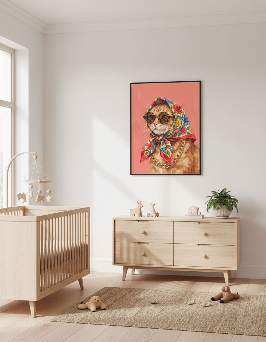 Pembe Kedi Desenli Halılar