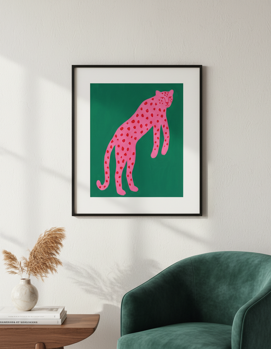 Pembe Leopar Desenli Battaniye