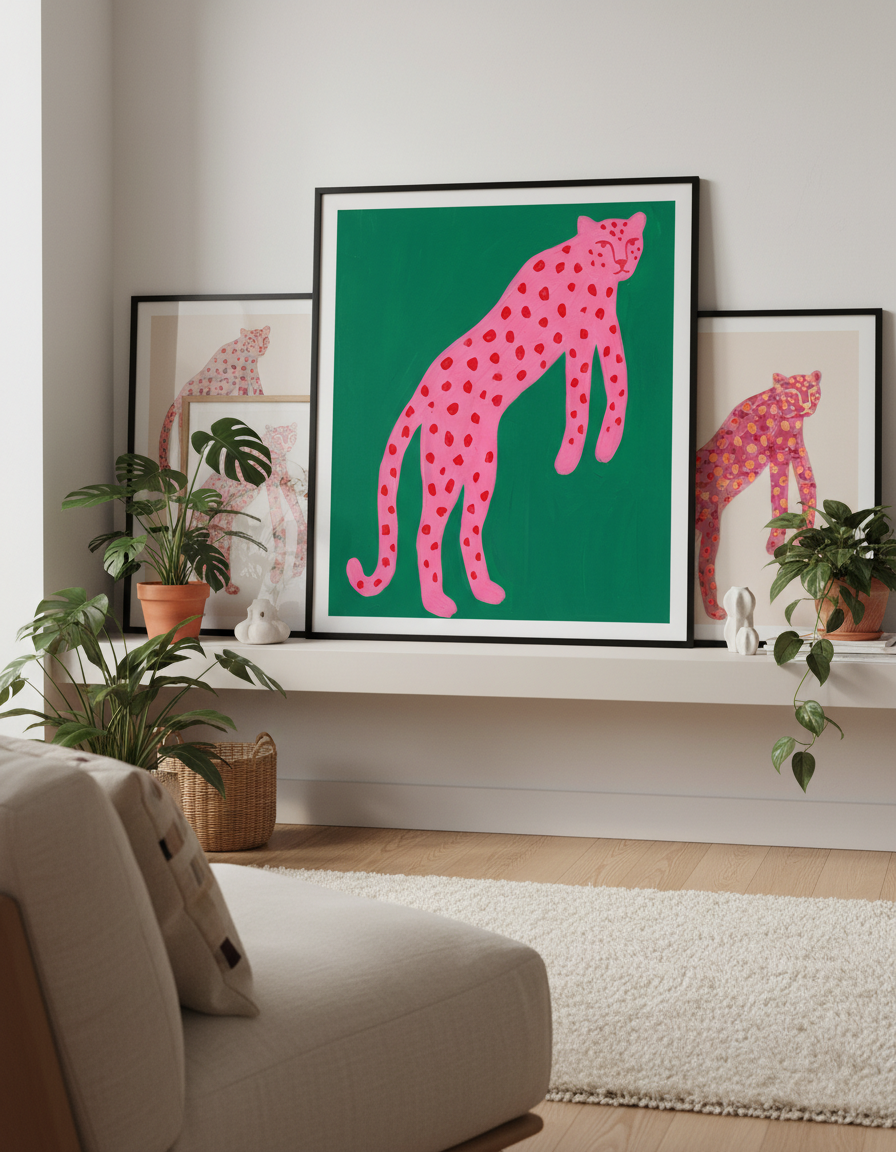 Pembe Leopar Desenli Çanta