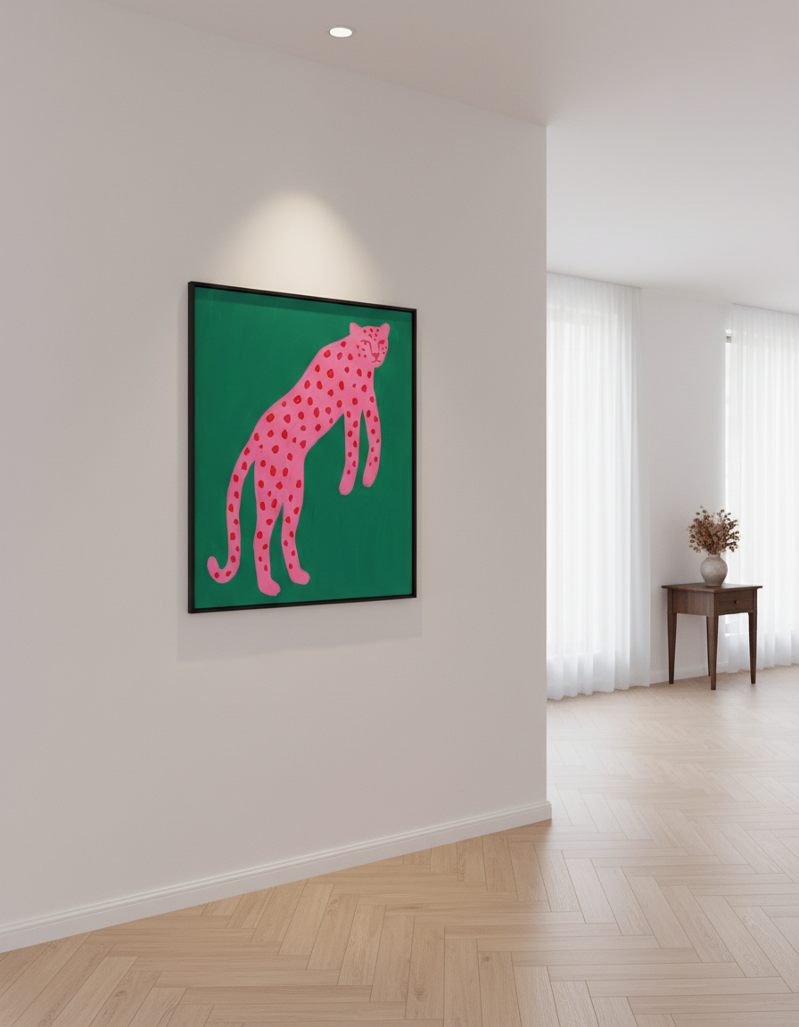 Pembe Leopar Desenli Masa Örtüleri