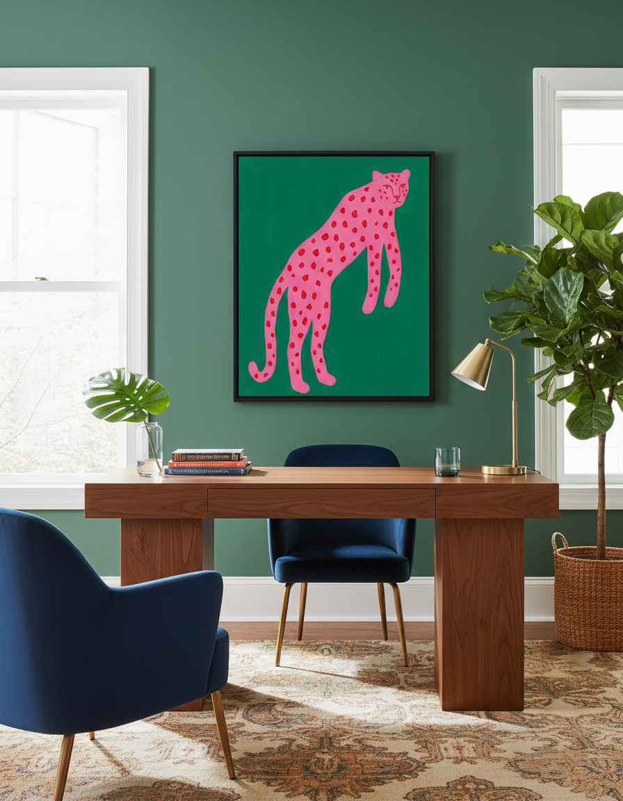 Pembe Leopar Desenli Tabaklar