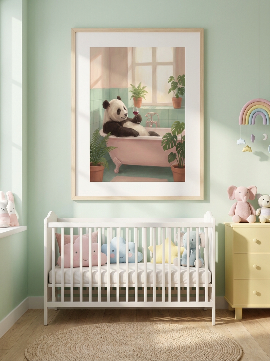 Modern Panda Küvet Afişi