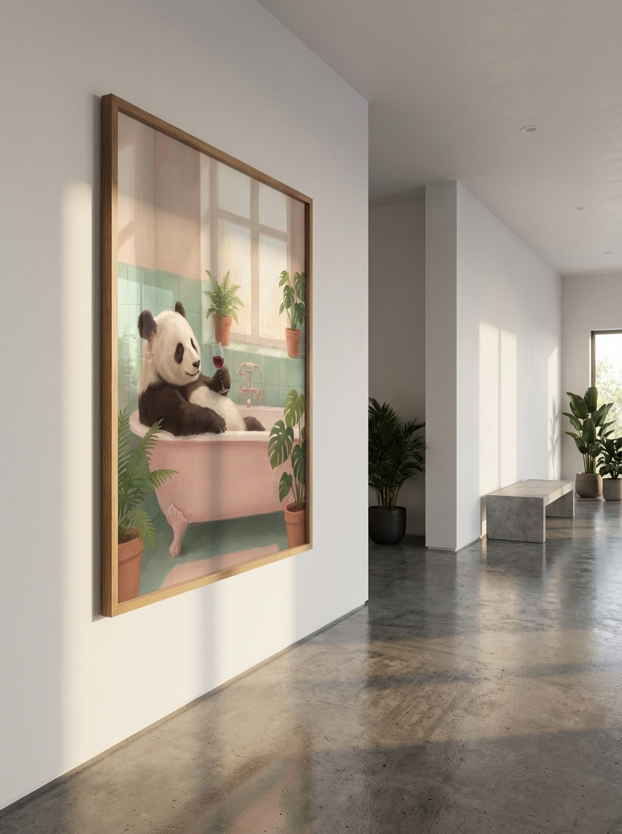 Küvette Dinlenen Sevimli Panda Sanatı