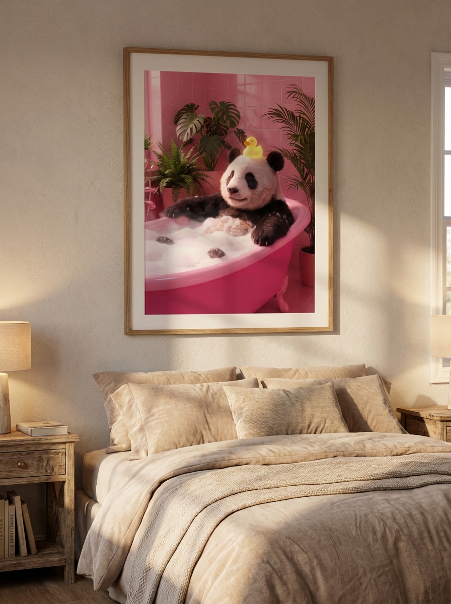 Sevimli Küvetteki Panda Sanatı Doğum Günleri için