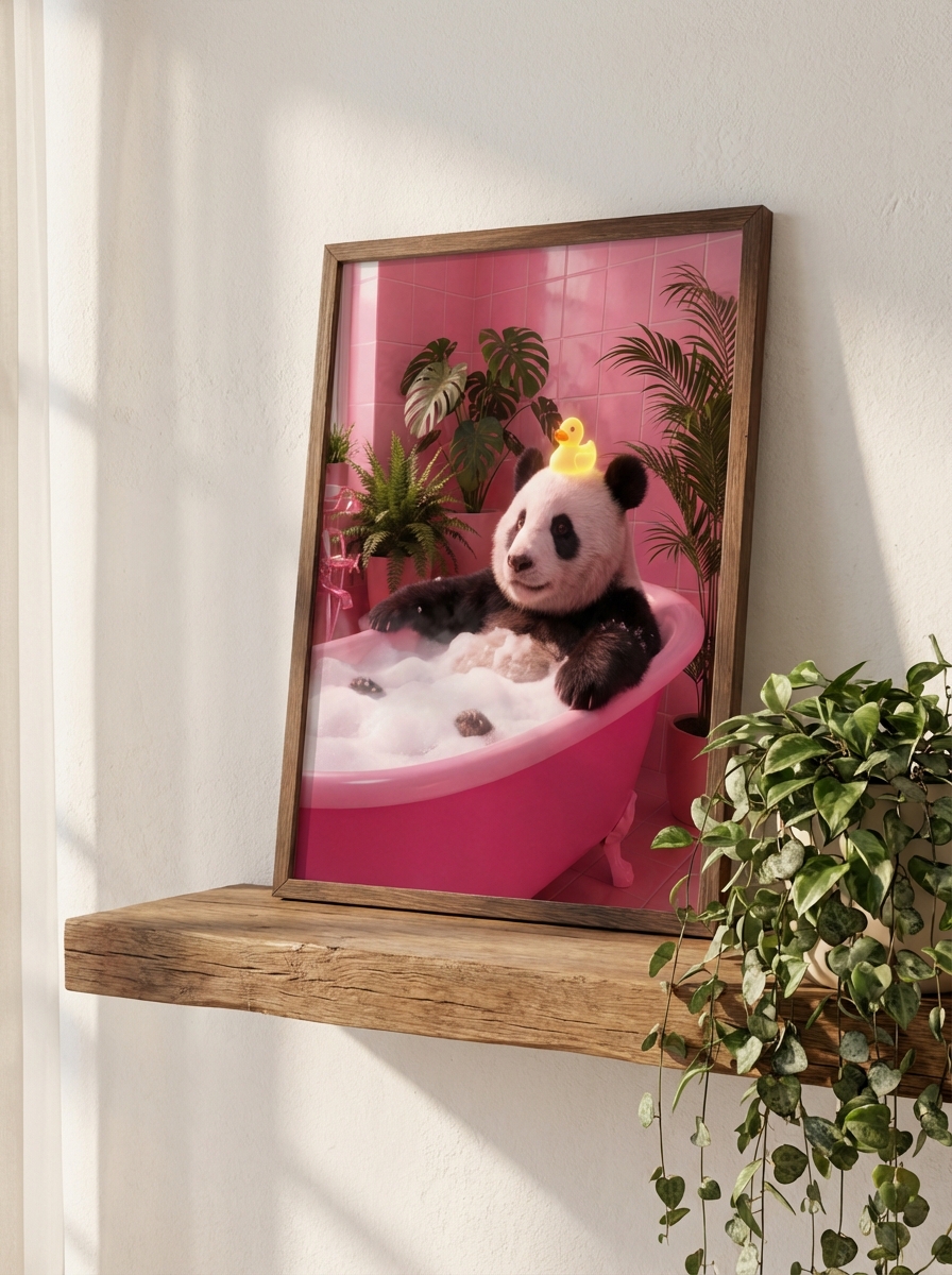 Evinize Tatlılık Katacak: Panda Pembe Küvette