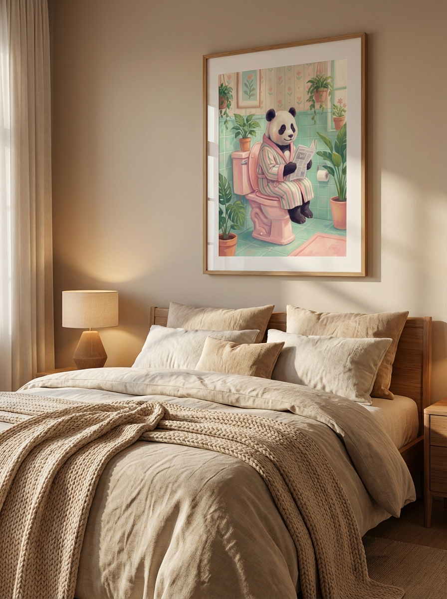Panda Illustrations for Bath | Interactive Wall Dekorasyonu