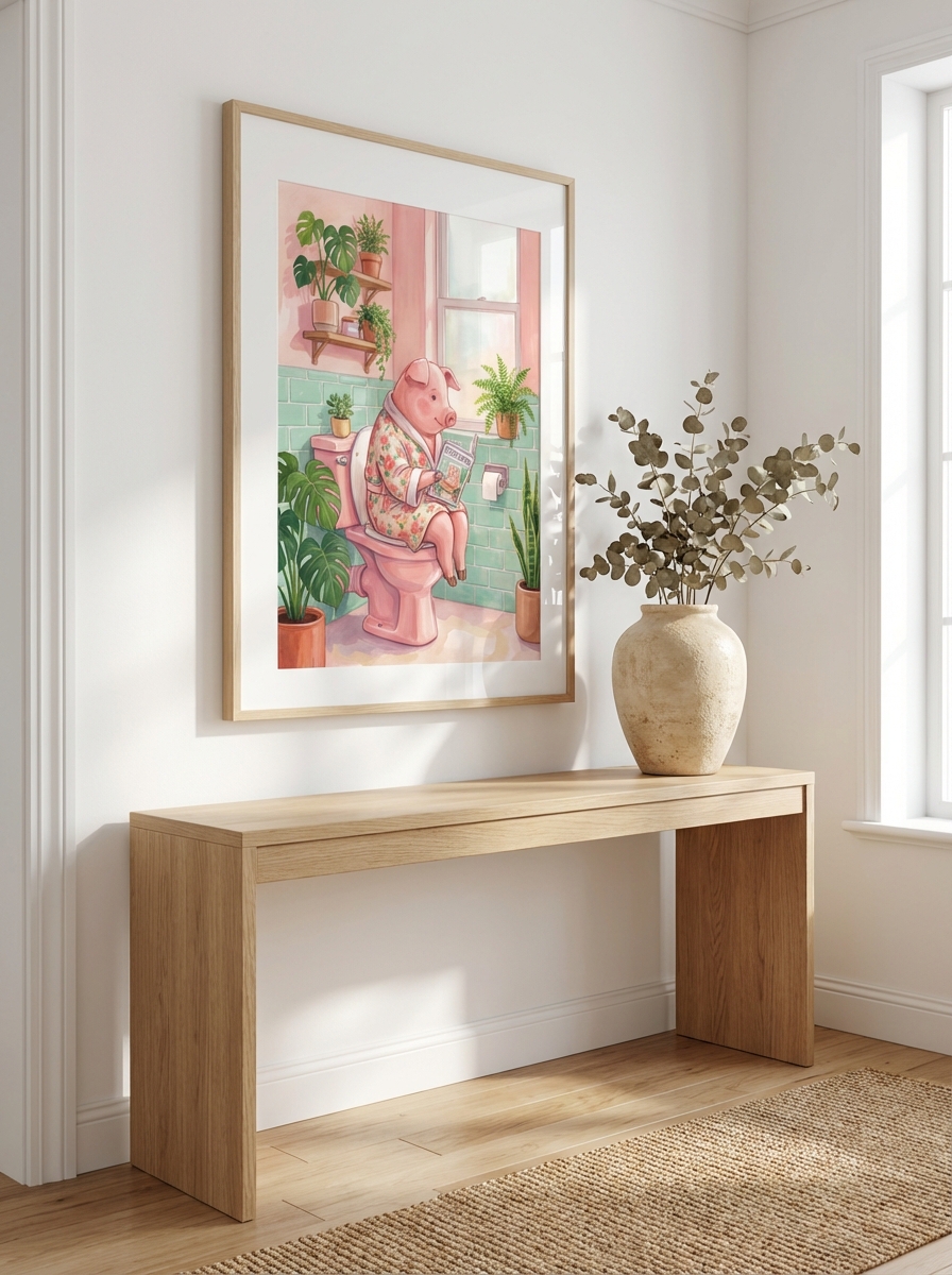 Sevimli Pembe Domuzlar Duvar Sanatı