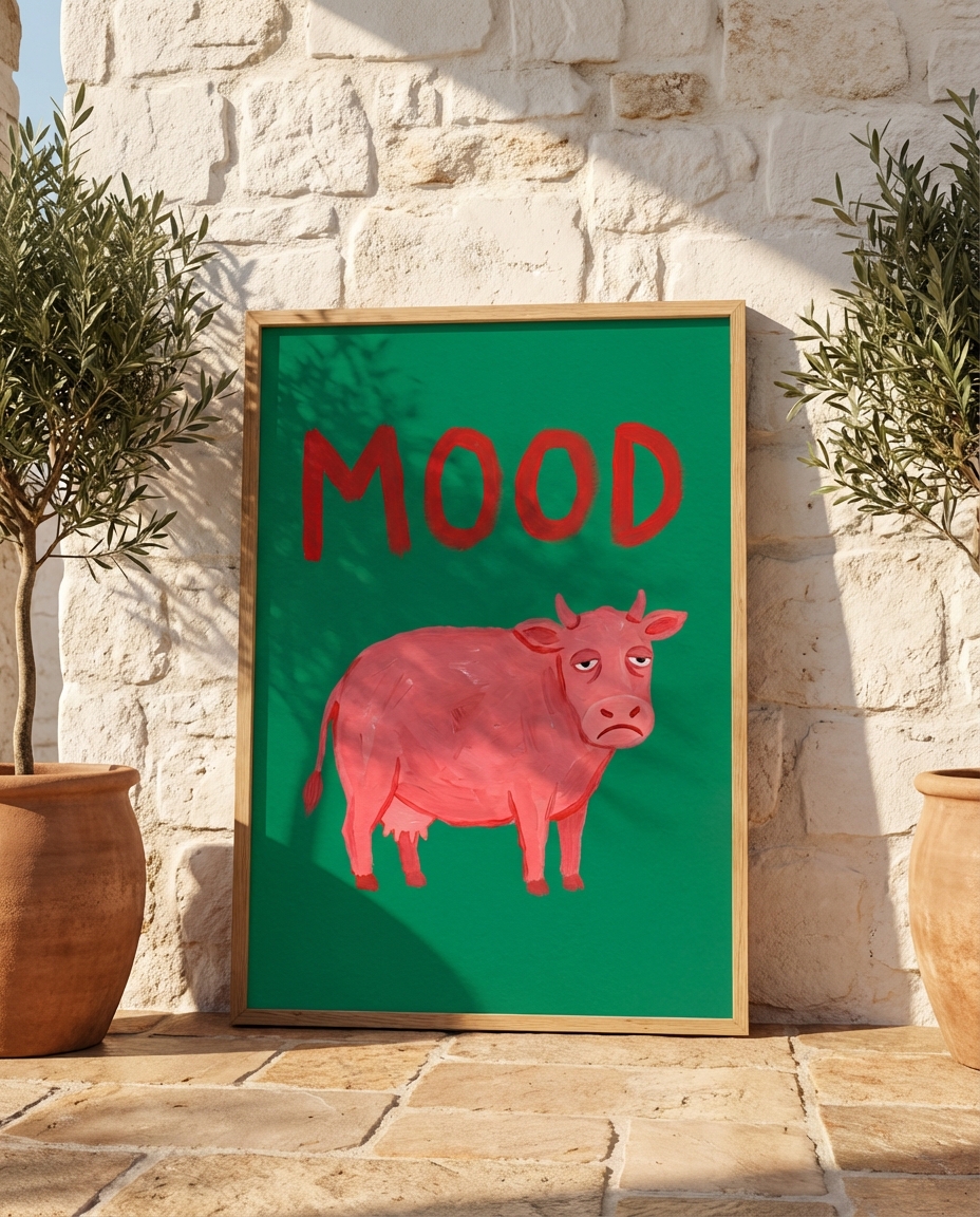 Pembe İnek Temalı Yastıklar