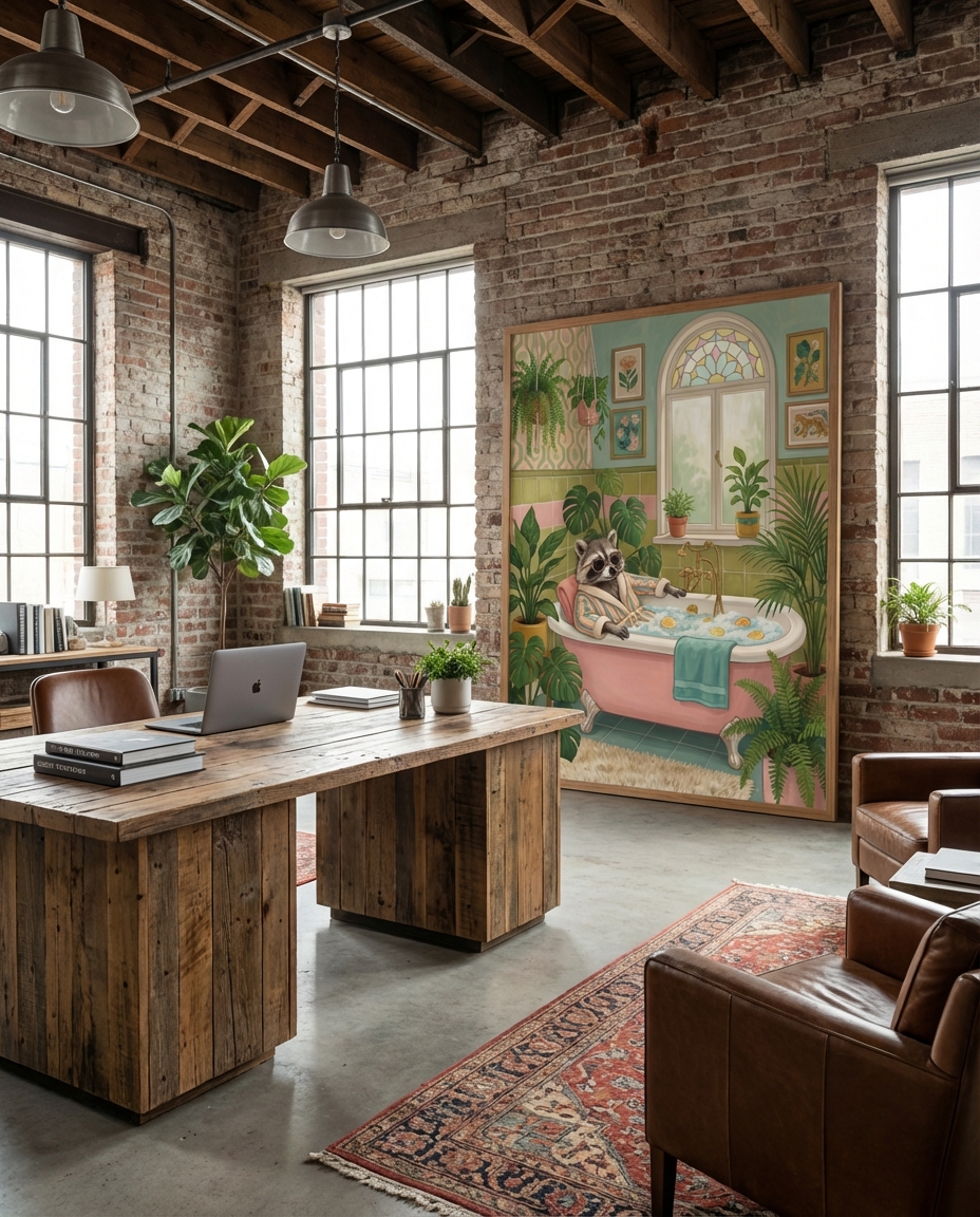 Sevimli Raccoon Duvar Sanatı - Banyonuzu Renklendirin