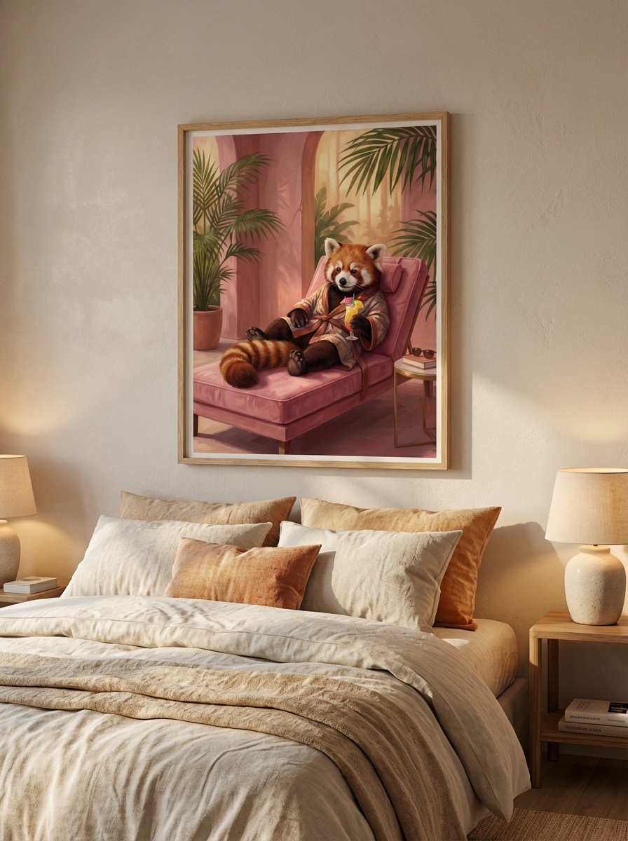 Rahatlatıcı Red Panda Duvar Sanatı
