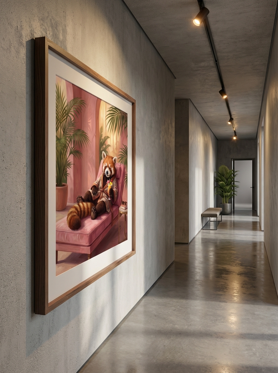 Renkli Red Panda Duvar Sanatı