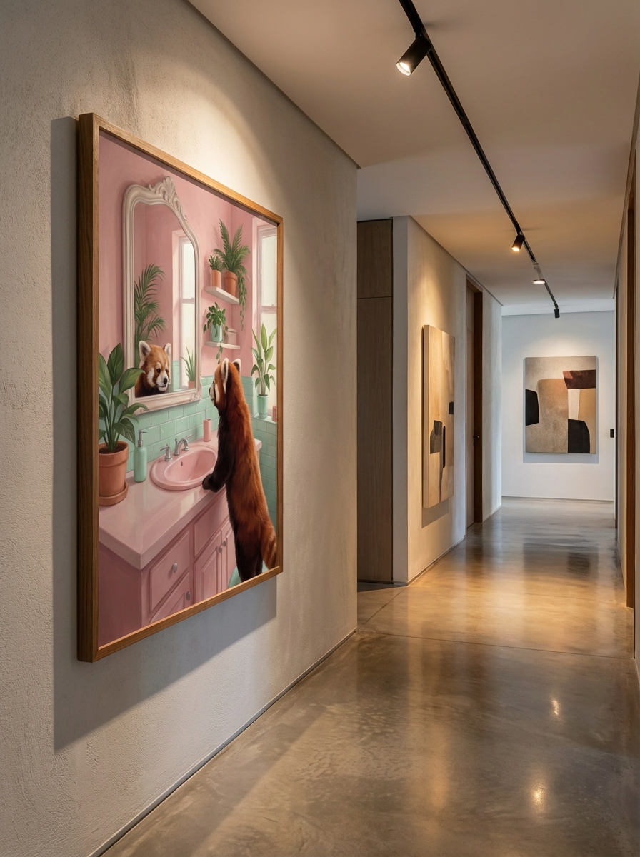 Sevimli Kırmızı Panda Ailesi Sanatı