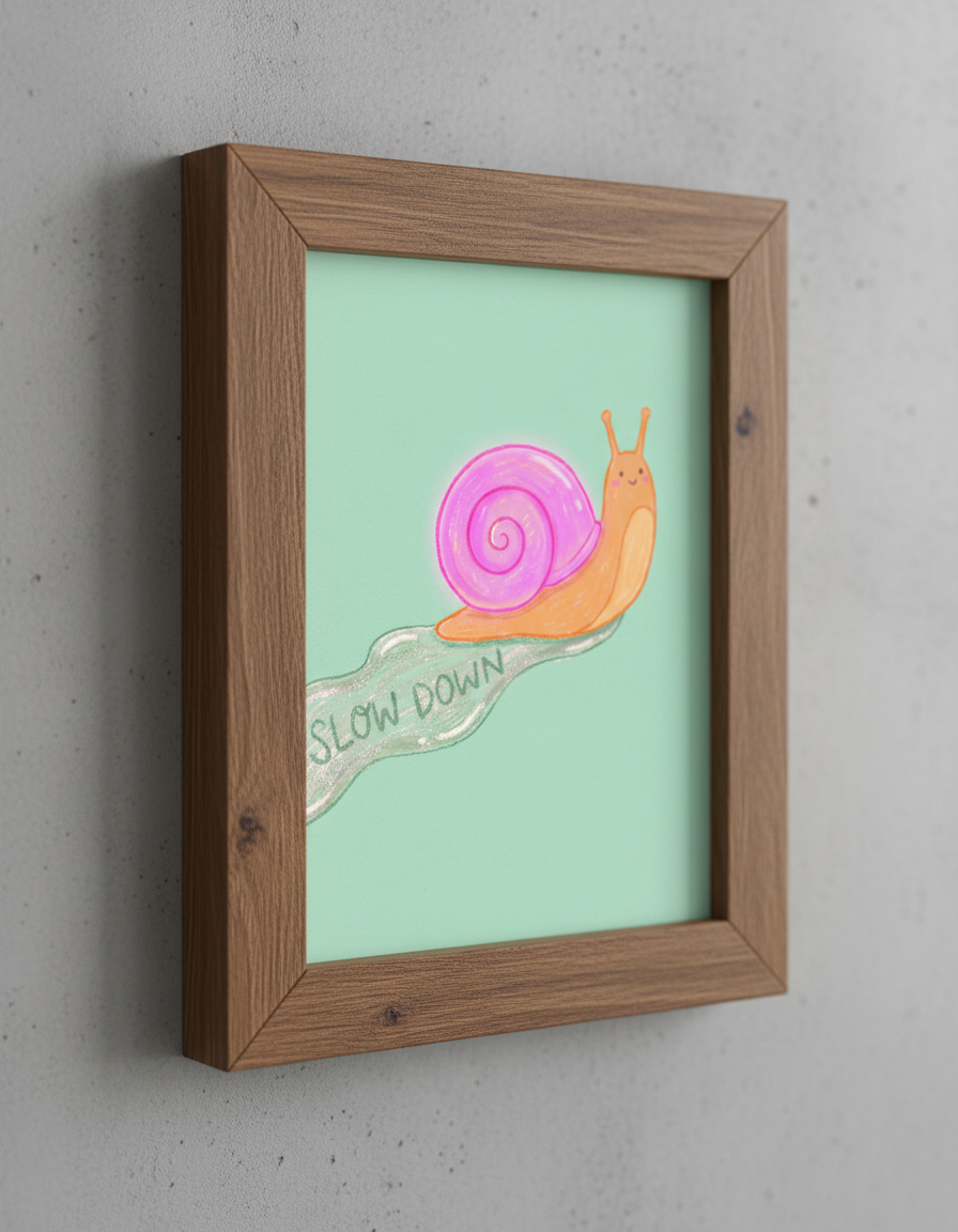 Yavaşlayan Salyangoz Temalı Kapı Süsü