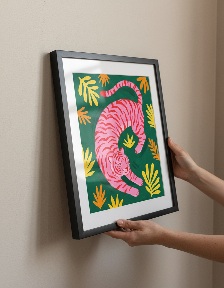 Kaplan Desenli Duvardan Duvara Halı