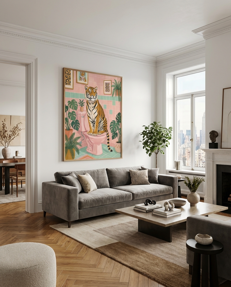 Sevimli Kaplan ile Tuvalet Sanat Tablosu