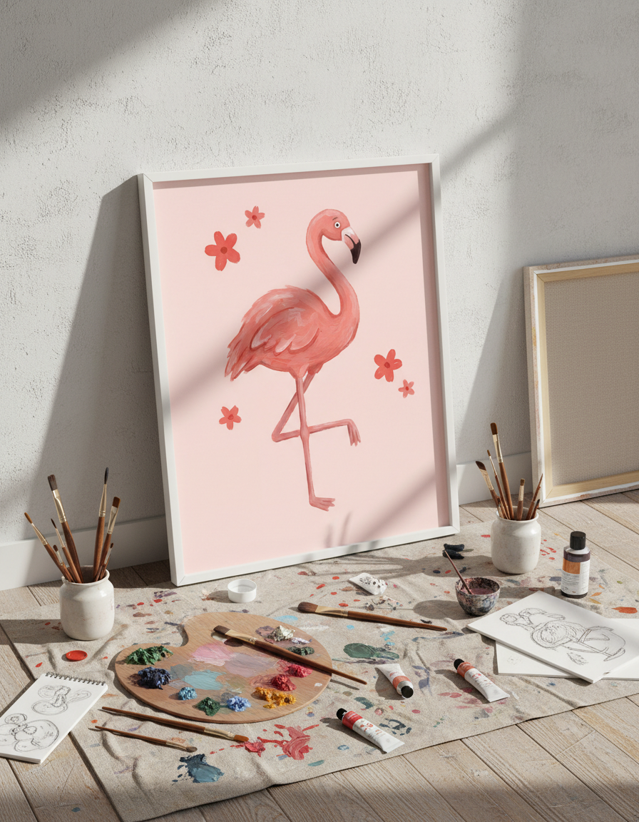 Pembe Flamingo Şemsiyeler