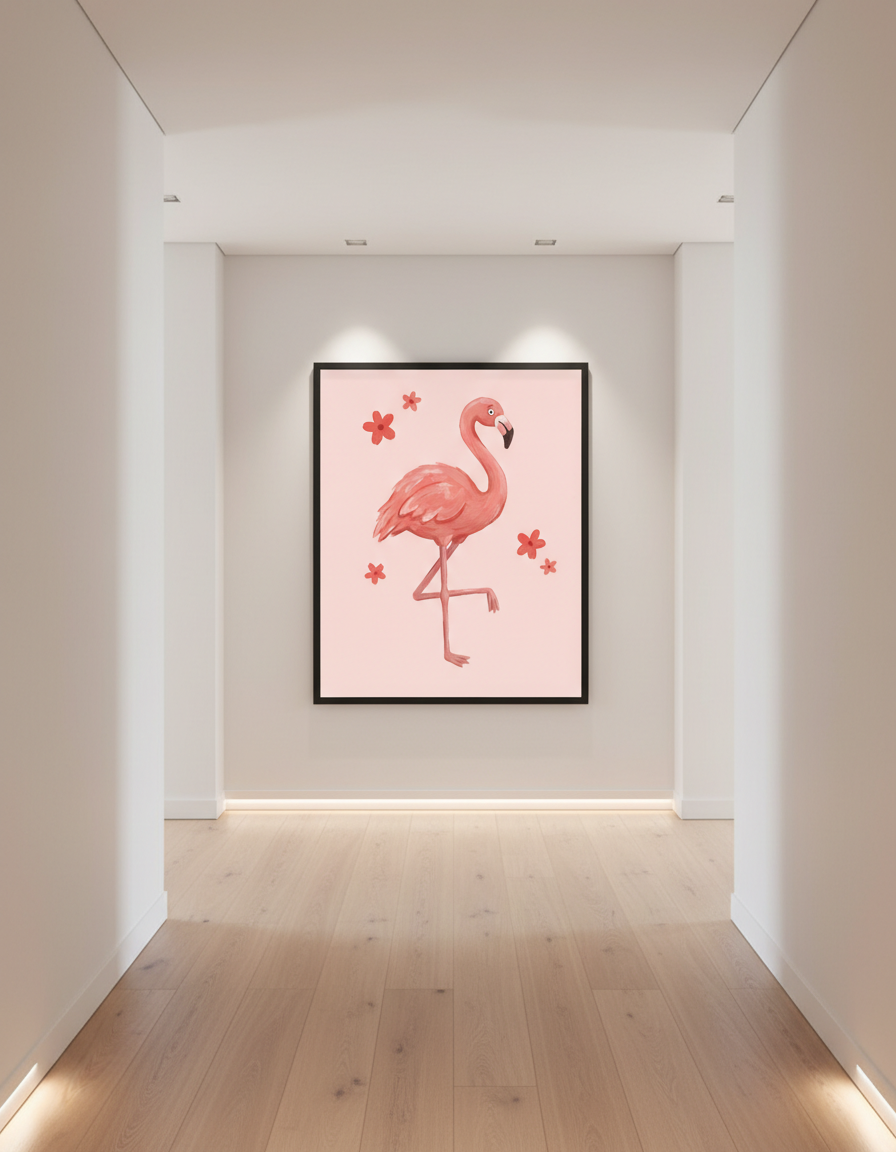 Flamingo Desenli Duvar Sanatı
