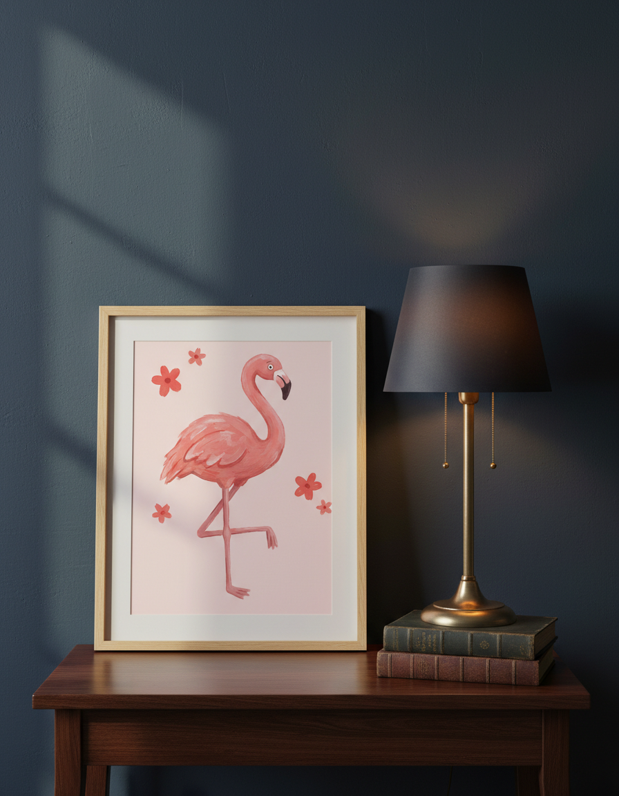 Flamingo Desenli Banyo Halısı