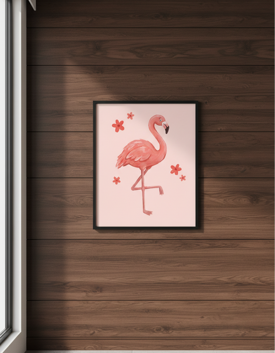 Flamingo Temalı Duvar Süsleri