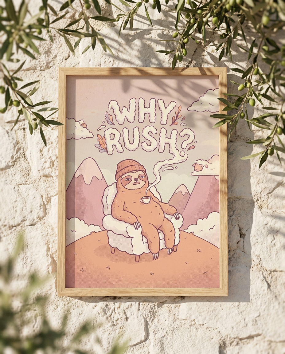 Cute Sloth Duvar Sanatı - Take it Easy!