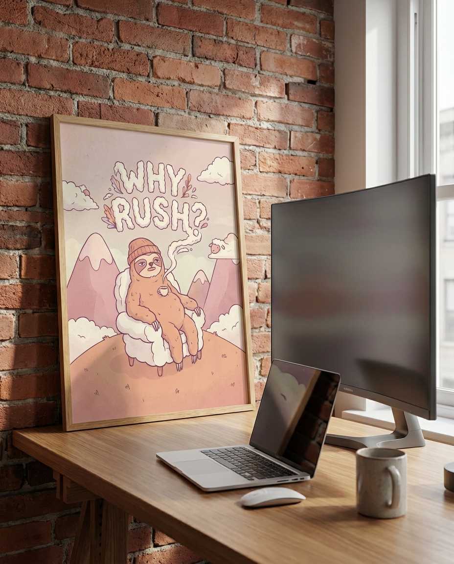Why Rush Sloth Duvar Sanatı - Perfect Gift Idea